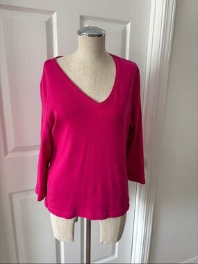 Chico’s pink 3/4 sleeve V neck women’s top